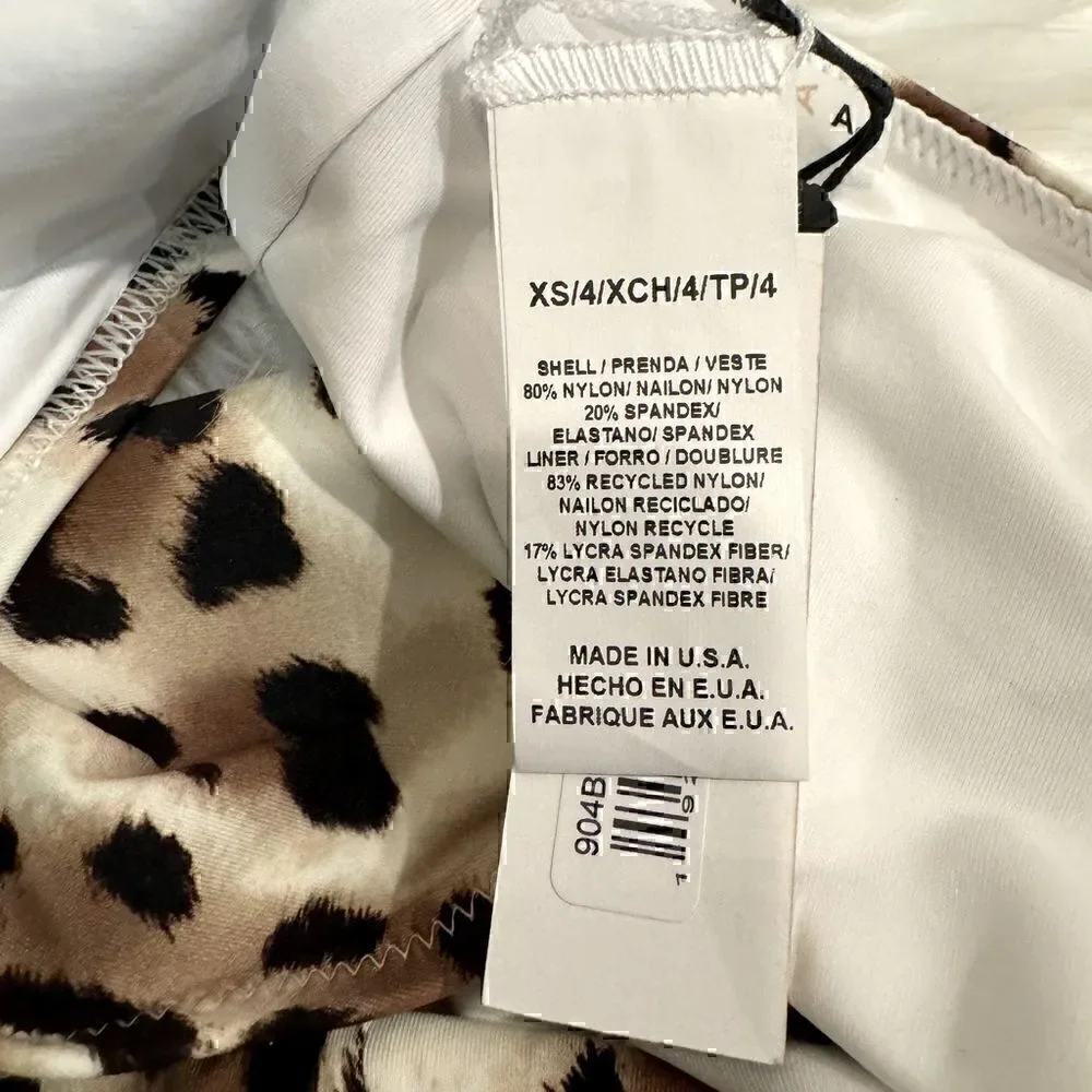 NWT Vitamin A Barcelona High Waist Full Cut Bottom in Snow Leopard Size XS